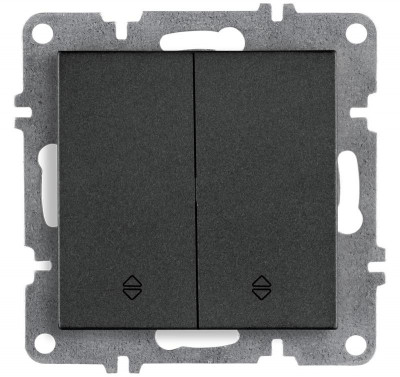 Выключатель проходной 2-кл. LAVIN/KAREN механизм графит ARVIA 50 04 2000 211