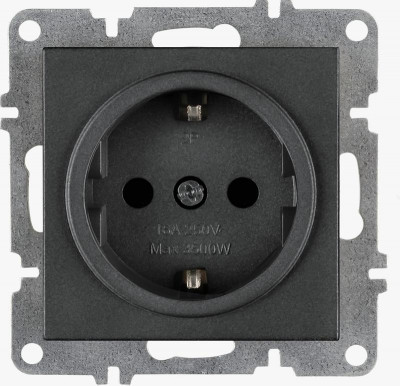 Розетка 1-м СП LAVIN/KAREN 16А IP20 с заземл. механизм графит ARVIA 50 04 2000 217