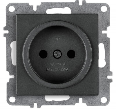 Розетка 1-м СП LAVIN/KAREN 16А IP20 без заземл. механизм графит ARVIA 50 04 2000 215