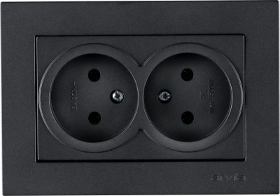 Розетка 2-м СП KAREN 16А IP20 с заземл. в сборе графит ARVIA 20 04 2000 907
