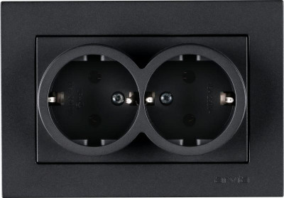 Розетка 2-м СП KAREN 16А IP20 без заземл. в сборе графит ARVIA 20 04 2000 908