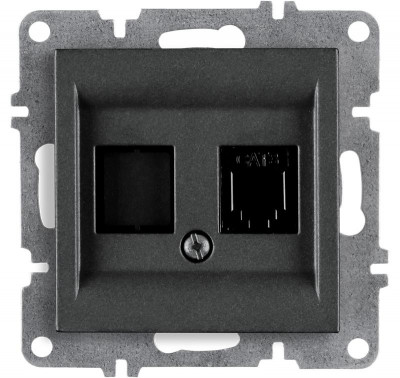 Розетка телефонная 1вых. СП 1мод. LAVIN/KAREN RJ45 кат.3 механизм графит ARVIA 50 04 2000 221