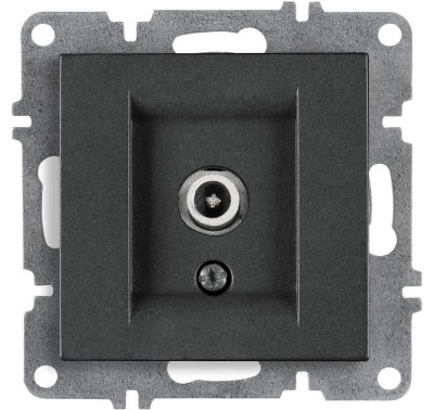 Розетка телевизионная проходная TV 1вых. СП 1мод. LAVIN/KAREN универс. экран механизм графит ARVIA 50 04 2000 272