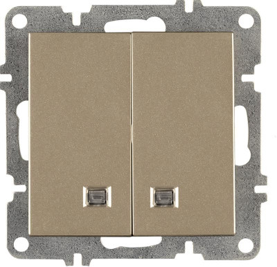 Выключатель 2-кл. LAVIN/KAREN с подсветкой механизм титан ARVIA 50 05 2000 203