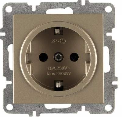 Розетка 1-м СП LAVIN/KAREN 16А IP20 с заземл. механизм титан ARVIA 50 05 2000 217