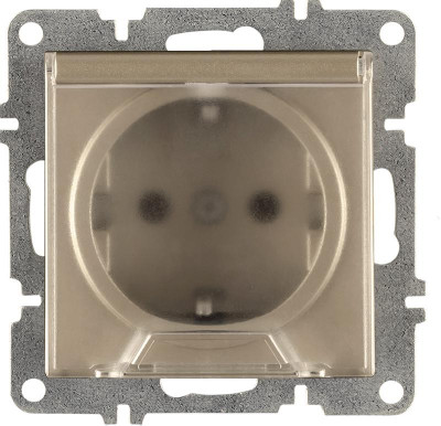 Розетка 1-м СП LAVIN/KAREN 16А IP20 с заземл. с крышкой механизм титан ARVIA 50 05 2000 218