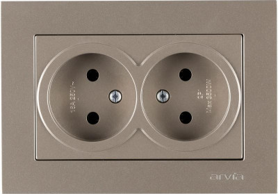 Розетка 2-м СП KAREN 16А IP20 без заземл. в сборе титан ARVIA 20 05 2000 908