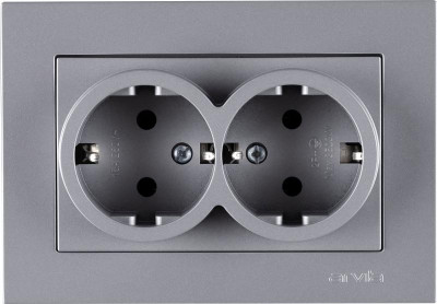 Розетка 2-м СП KAREN 16А IP20 с заземл. в сборе сер. ARVIA 20 03 2000 907
