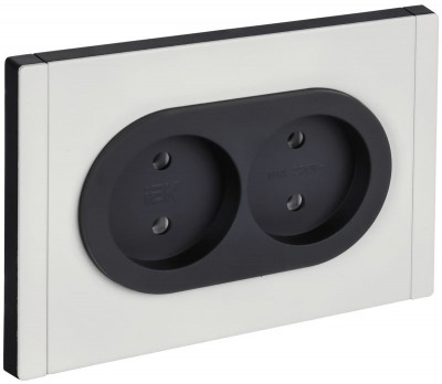 Розетка 2-м СП FORTE&PIANO FP226M 10А IP20 без заземл. без защ. шторок безвинтовое крепление бел. IEK FP-R20-10-1-M-K01