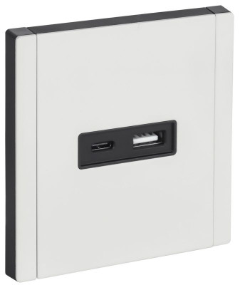 Розетка FORTE&PIANO FP250M USB A+C 3.1А бел. IEK FP-U22-D31-M-K01