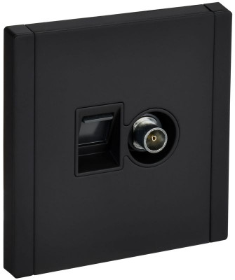 Розетка 2-м TV+RJ45 кат.6 FORTE&PIANO FP137M черн. IEK FP-AK20-2-M-K02