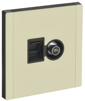 Розетка 2-м FORTE&PIANO FP836M TV + RJ45 кат.5E сл. кость IEK FP-AK20-1-M-K41