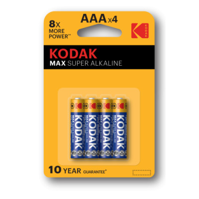 Элемент питания алкалиновый AAA/LR03 1.5В MAX SUPER Alkaline (блист.4шт) KODAK Б0005124