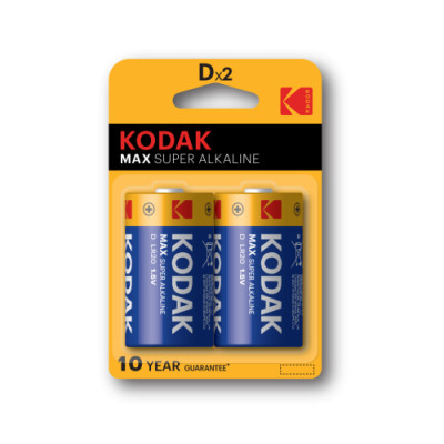 Элемент питания алкалиновый D/LR20 1.5В MAX SUPER Alkaline (блист.2шт) KODAK Б0005129