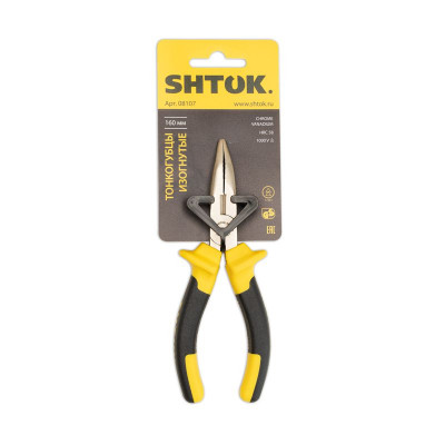 Тонкогубцы изогнутые 1000В 160мм (08107) SHTOK 376277