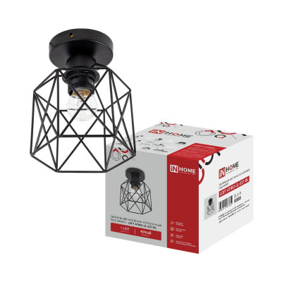 Светильник LOFT ATIKO-CL-E27-BL E27 настенно-потолочный под лампу черн. IN HOME 4690612067254