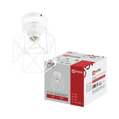 Светильник LOFT ATIKO-CL-E27-WH E27 настенно-потолочный под лампу бел. IN HOME 4690612067261