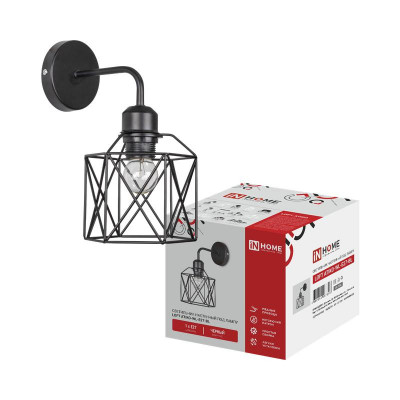 Светильник LOFT ATIKO-WL-E27-BL E27 настенный под лампу черн. IN HOME 4690612067346