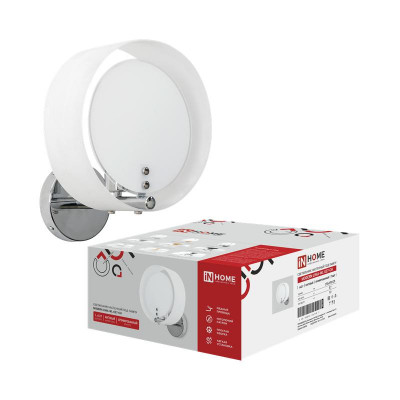 Светильник MODERN LIMA-WL-E27-CH E27 настенный под лампу бел. плафон хром. IN HOME 4690612067100