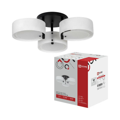 Люстра под лампу MODERN LIMA-CL-3E27-BL 3хE27 бел. плафон черн. IN HOME 4690612067155