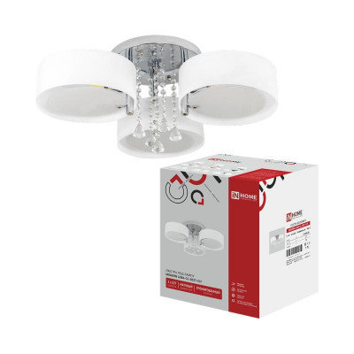 Люстра под лампу MODERN LIMA-CL-3E27-CH 3хE27 бел. плафон хром. IN HOME 4690612067131