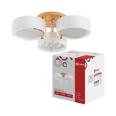 Люстра под лампу MODERN LIMA-CL-3E27-GL 3хE27 бел. плафон зол. IN HOME 4690612067148