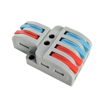 Клемма проходная разветвительная КПР 222-4124 с рычагами 2/4 полюса 0.08-2.5/4мм2 (уп.5шт) IN HOME 4690612067438