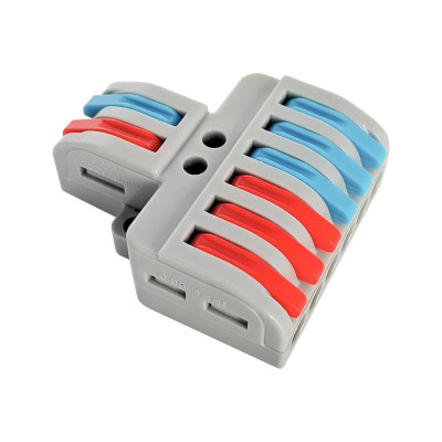 Клемма проходная разветвительная КПР 222-4126 с рычагами 2/6 полюса 0.08-2.5/4мм2 (уп.5шт) IN HOME 4690612067445