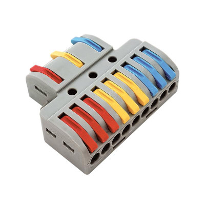 Клемма проходная разветвительная КПР 222-4139 с рычагами 3/9 полюса 0.08-2.5/4мм2 (уп.3шт) IN HOME 4690612067469