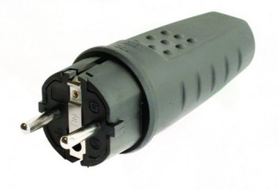 Вилка Schuko. артикул DIS1103100 IP44 16А 230В DKC DIS1103100S