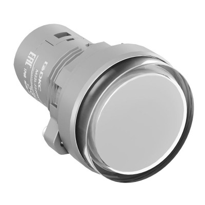 Лампа сигнальная со встроенным диодом 220В зажим Push-In бел. DKC M22L-F220WPU