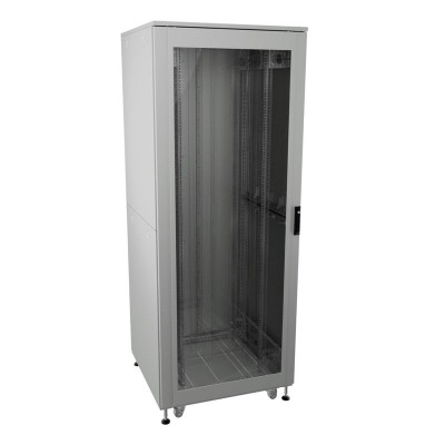 Шкаф напольный разобранный 19дюйм IT-CQE-N 32U 600х1000мм крыша с вырубкой дверь стекло и сплошная металл одинарные боковые панели сер. RAL7035 DKC R5ITN32610FG1M1SG