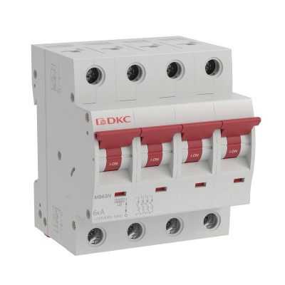 Выключатель автоматический модульный 4п C 4А 4.5кА MB63 YON MB63S-4PC04
