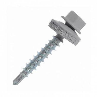 Саморез кровельный 4.8х35 RAL 7004 сер. (уп.250шт) Zitar 160220