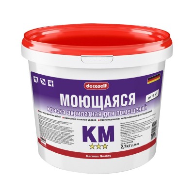 Пуфас краска моющаяся белая decoself мороз. (1,84л=2,7кг) км