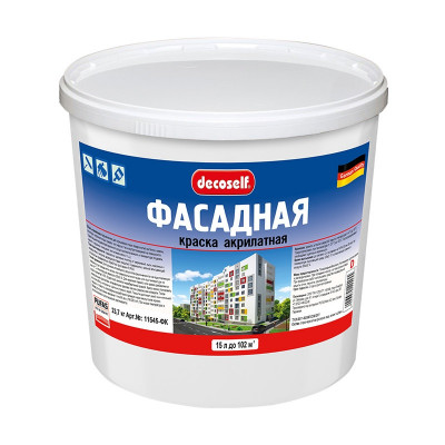 Пуфас краска фасадная decoself основа d мороз. (15л=22,2кг) фк