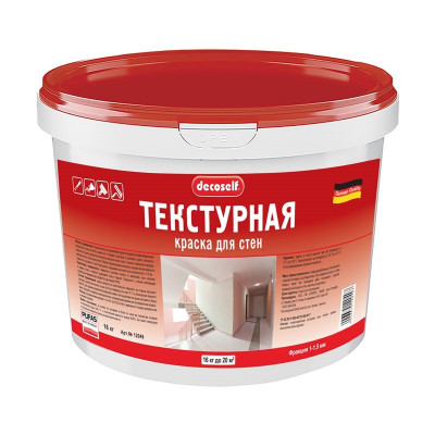 Пуфас краска текстурная декоративная акриловая decoself мороз. (16кг) фракция 1-1.5мм