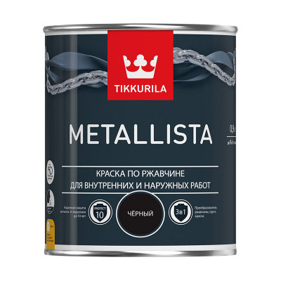 Тиккурила краска по ржавчине metallista черный гл (0,9л)