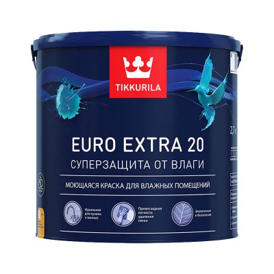 Тиккурила краска для влажных помещений euro extra 20 база a п/мат. (2,7л)