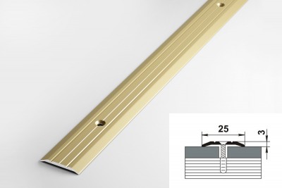 Профиль стыкоперекрывающий пс 01.1800.02л (25мм, анодированное золото)