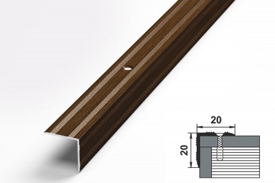 Профиль угловой пу 05.900.094 (20*20мм, венге)