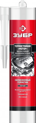 ЗУБР мотор, 280 мл, +250°c, черный, термостойкий силиконовый герметик, профессионал (41245-4)