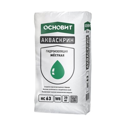 Основит жесткая гидроизоляция акваскрин hc63 (хардскрин т-63) (20кг)