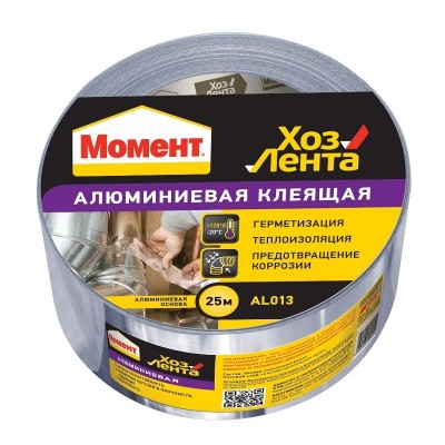 Хенкель клеящая хозяйственная лента момент 48мм (25м) алюминиевая 1690068