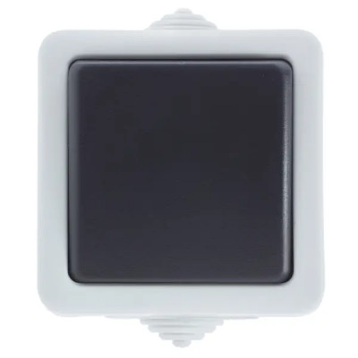 Выключатель накладной влагозащищенный LK Studio Aqua 1 клавиша IP54 цвет серый