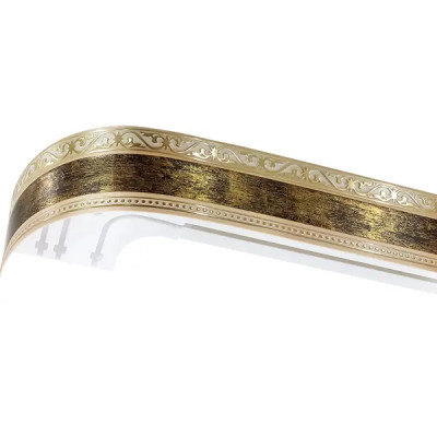 Карниз шинный трехрядный «Монарх» в наборе 300 см пластик цвет золото