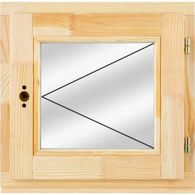 Окно деревянное одностворчатое сосна 460х470 мм (ВхШ) поворотное однокамерный стеклопакет цвет натуральный