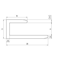 Профиль окантовочный 20x9x10x2000 мм