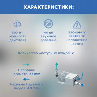 Санитарный насос SFA Sanidouche 250 Вт 67 л/мин