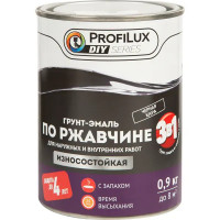 Грунт-эмаль 3 в 1 Profilux гладкая цвет чёрный 0.9 кг